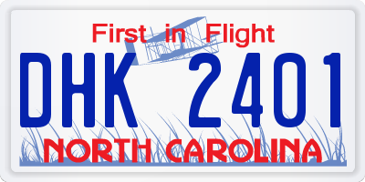 NC license plate DHK2401