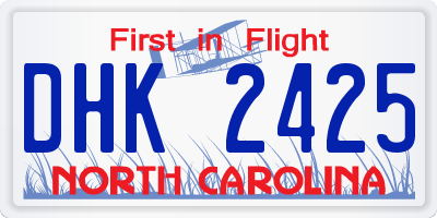 NC license plate DHK2425