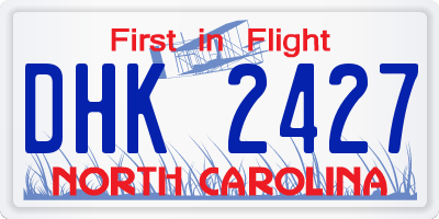NC license plate DHK2427