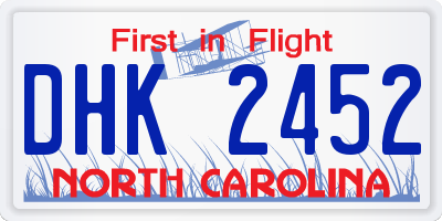 NC license plate DHK2452