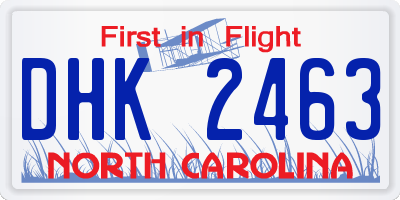NC license plate DHK2463