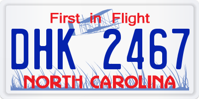 NC license plate DHK2467