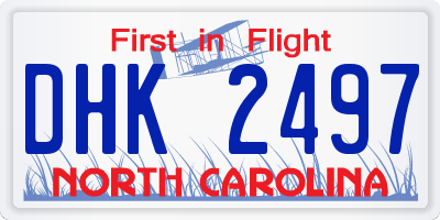 NC license plate DHK2497