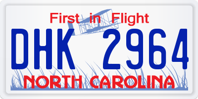 NC license plate DHK2964