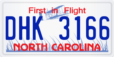 NC license plate DHK3166