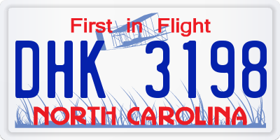 NC license plate DHK3198