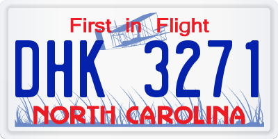 NC license plate DHK3271