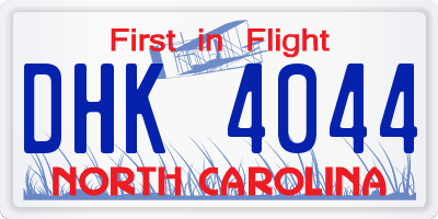 NC license plate DHK4044