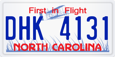 NC license plate DHK4131