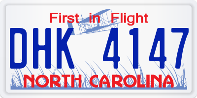 NC license plate DHK4147