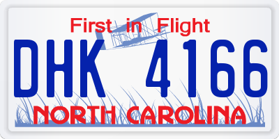 NC license plate DHK4166
