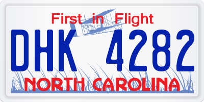 NC license plate DHK4282