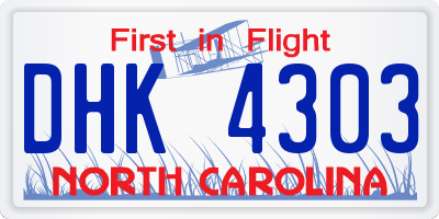 NC license plate DHK4303