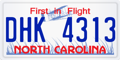 NC license plate DHK4313