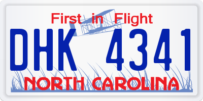NC license plate DHK4341