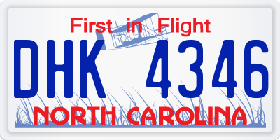 NC license plate DHK4346
