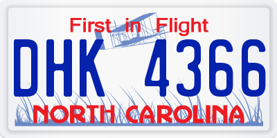 NC license plate DHK4366