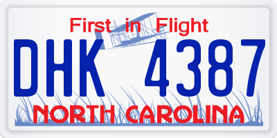 NC license plate DHK4387