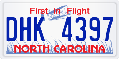 NC license plate DHK4397