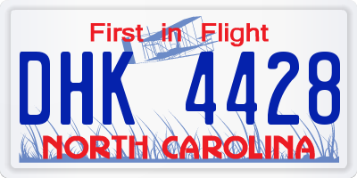 NC license plate DHK4428