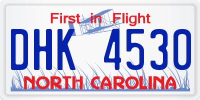 NC license plate DHK4530
