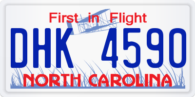 NC license plate DHK4590