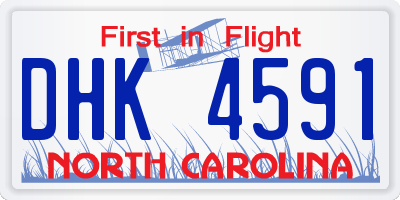 NC license plate DHK4591