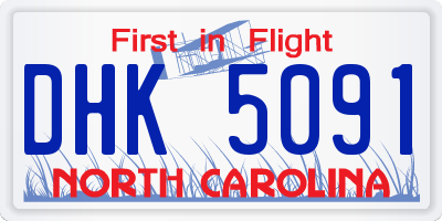 NC license plate DHK5091