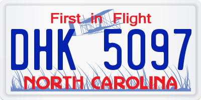 NC license plate DHK5097