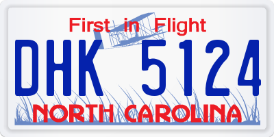 NC license plate DHK5124