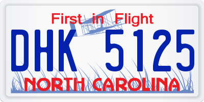 NC license plate DHK5125