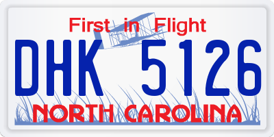 NC license plate DHK5126