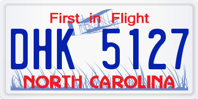 NC license plate DHK5127