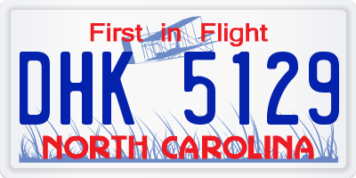 NC license plate DHK5129