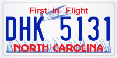 NC license plate DHK5131