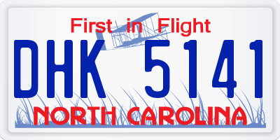 NC license plate DHK5141