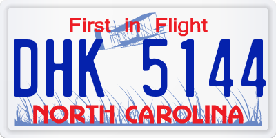NC license plate DHK5144