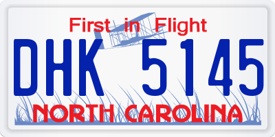 NC license plate DHK5145