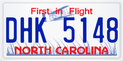 NC license plate DHK5148