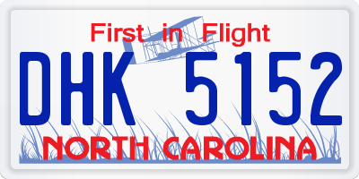 NC license plate DHK5152