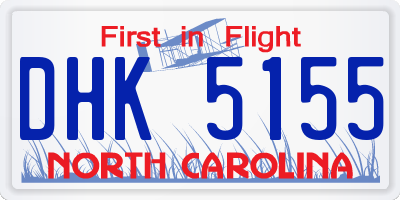NC license plate DHK5155