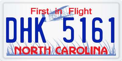 NC license plate DHK5161