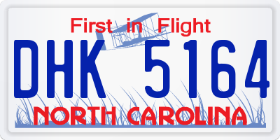 NC license plate DHK5164
