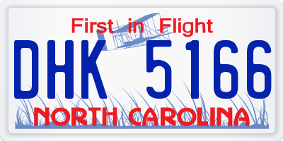 NC license plate DHK5166