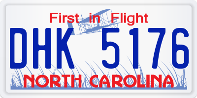 NC license plate DHK5176