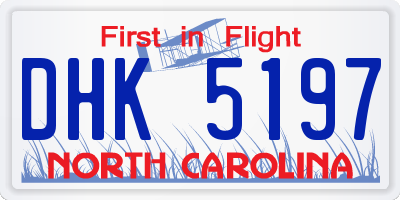 NC license plate DHK5197