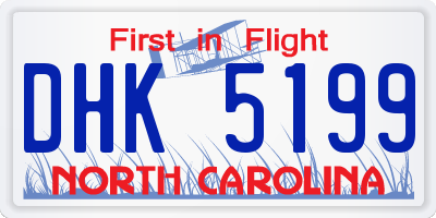 NC license plate DHK5199