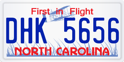NC license plate DHK5656