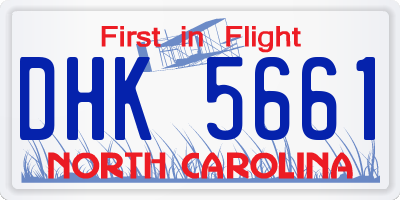 NC license plate DHK5661