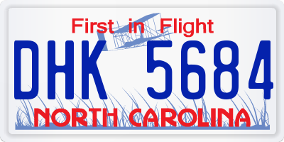 NC license plate DHK5684